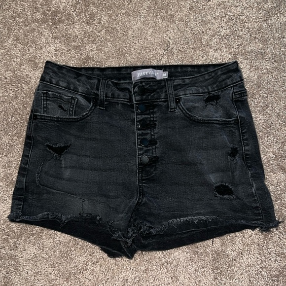 Just USA Fray Hem High Rise Short - Picture 1 of 3